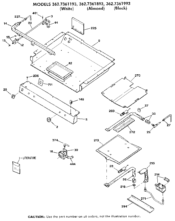 Kenmore 3627361893 burner section diagram