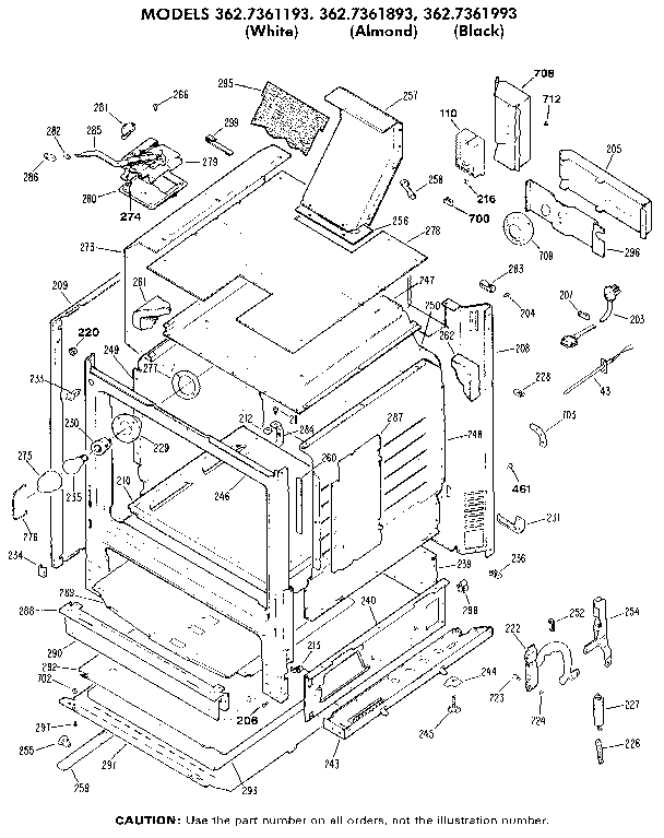 Kenmore 3627361893 cabinet diagram