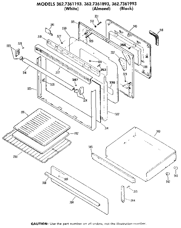 Kenmore 3627361893 door diagram