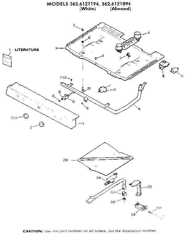 Kenmore 3626121894 burner section diagram