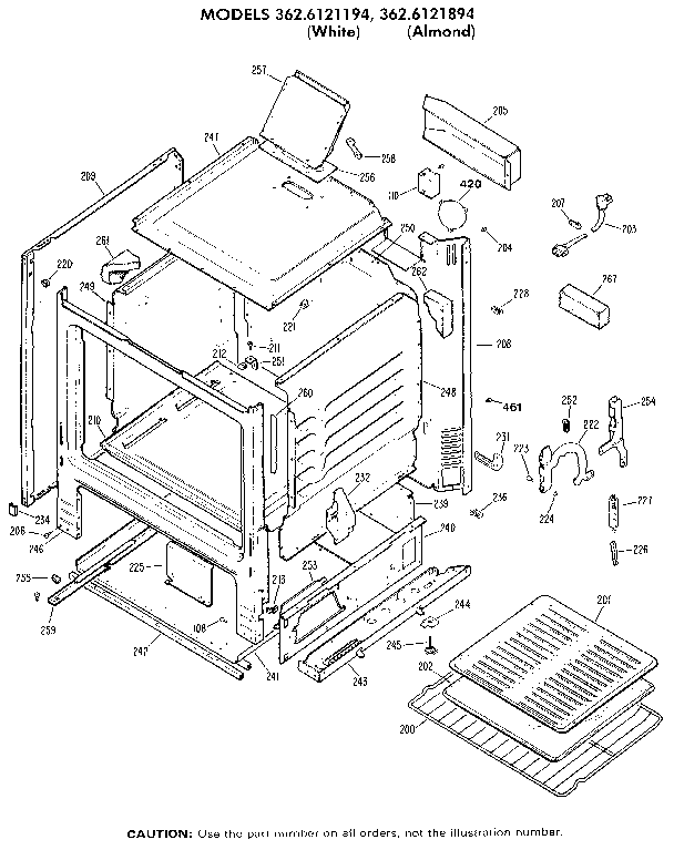 Kenmore 3626121894 cabinet diagram