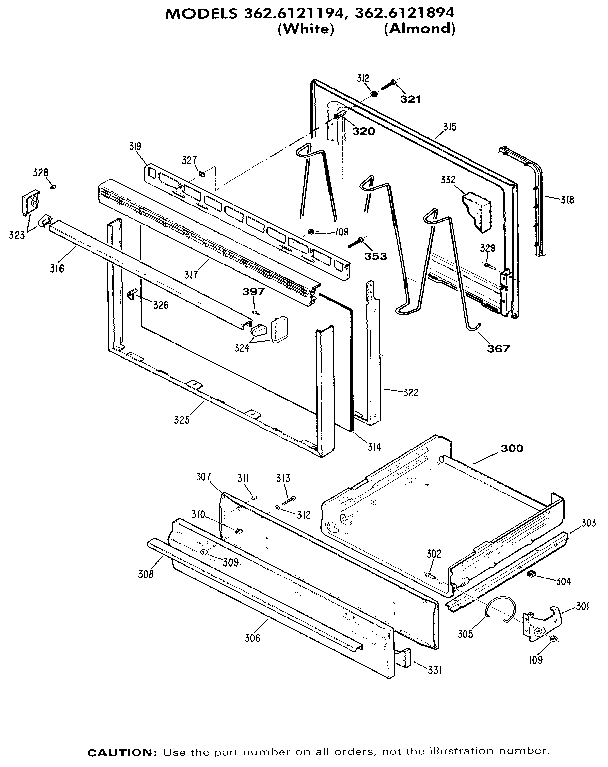 Kenmore 3626121894 door diagram