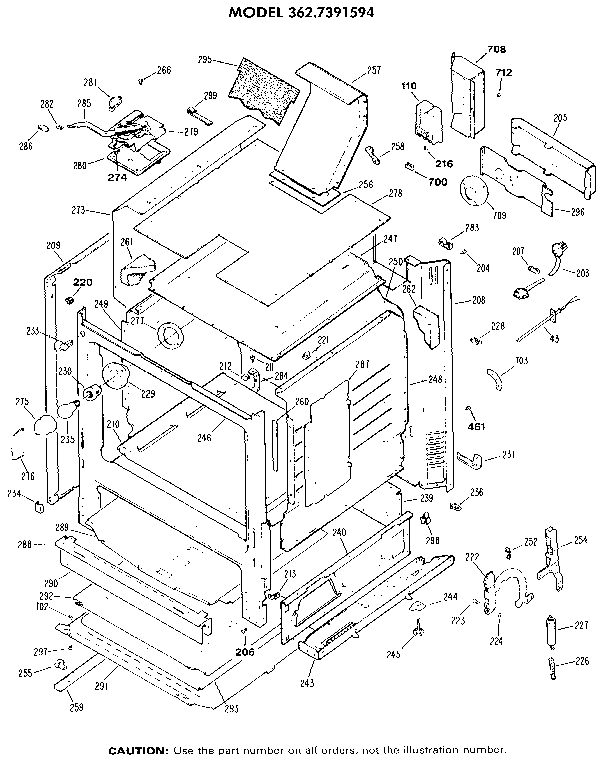 Kenmore 3627391594 cabinet diagram