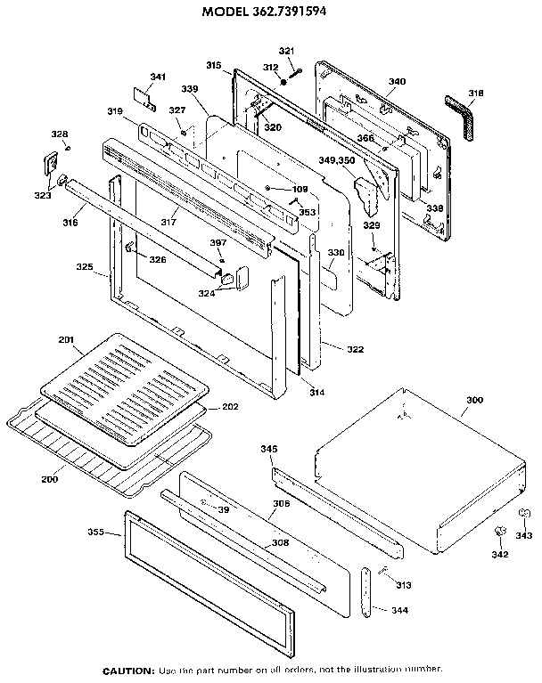 Kenmore 3627391594 door diagram