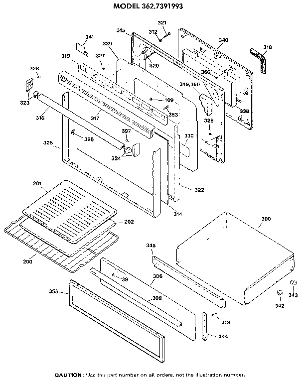 Kenmore 3627391993 door diagram