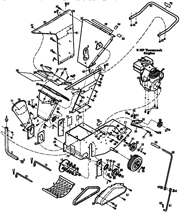Troybilt 47049 main frame diagram