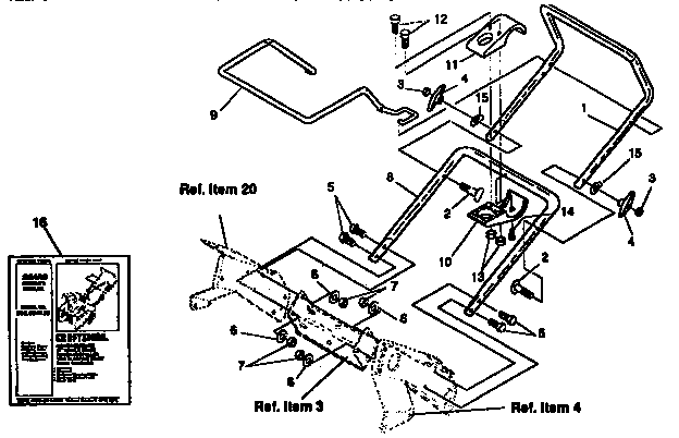 Craftsman 536884432 handle assembly repair parts diagram