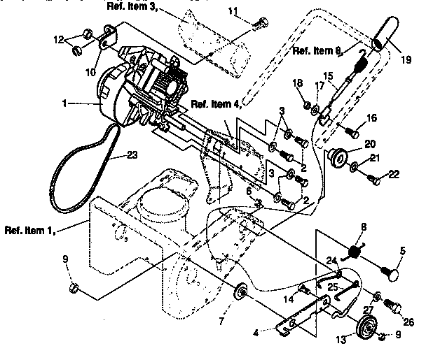 Craftsman 536884432 engine and drive repair parts diagram