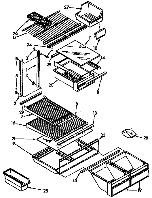 Kenmore 1069638380 shelf parts diagram