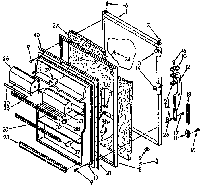 Kenmore 1069638380 refrigerator door parts diagram