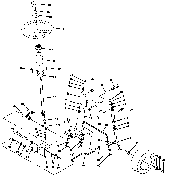 Craftsman 917257620 steering assembly diagram