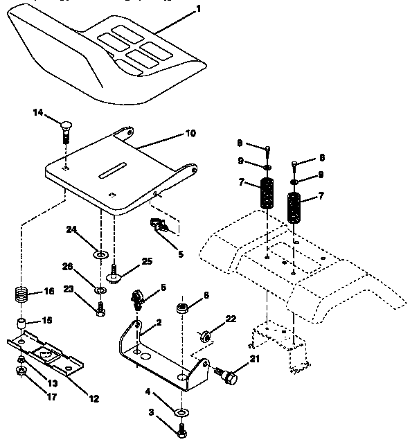 Craftsman 917257620 seat assembly diagram