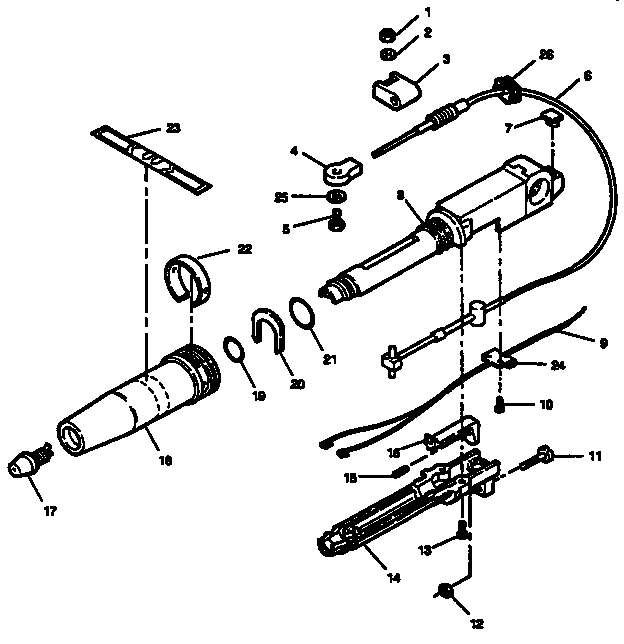 Craftsman 225587504 steering handle and twist grip throttle diagram