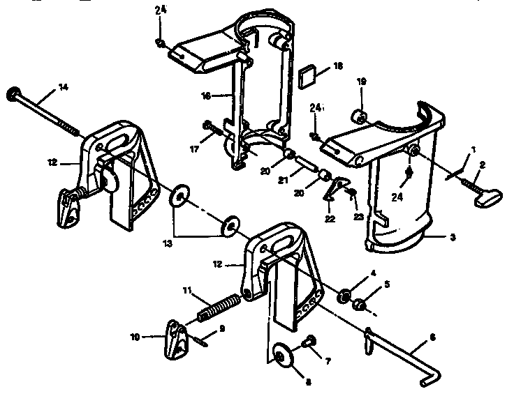 Craftsman 225587504 swivel bracket and stern brackets diagram