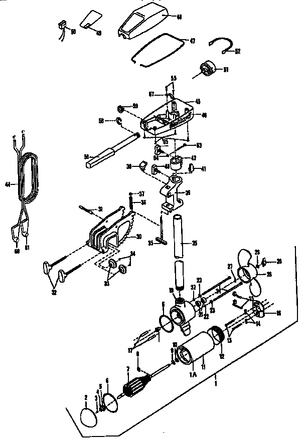 Sears 488585150 1 1/2 hp electric fishing motor diagram