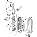Kenmore 1163349590 bag housing and handle parts diagram