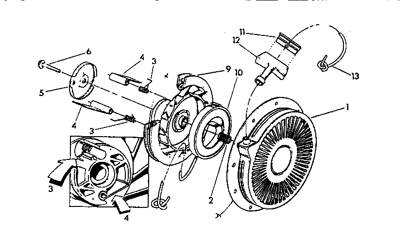 Generac 9441-4 recoil starter assembly diagram