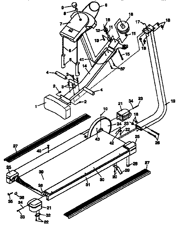 Weslo WL810030 exploded drawing diagram