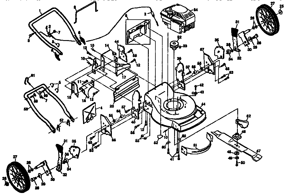 Craftsman 917374370 22" rotary lawnmower diagram