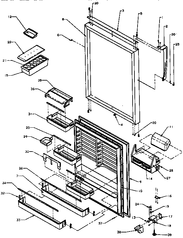 Amana TX22R-P1157704W fresh food door diagram