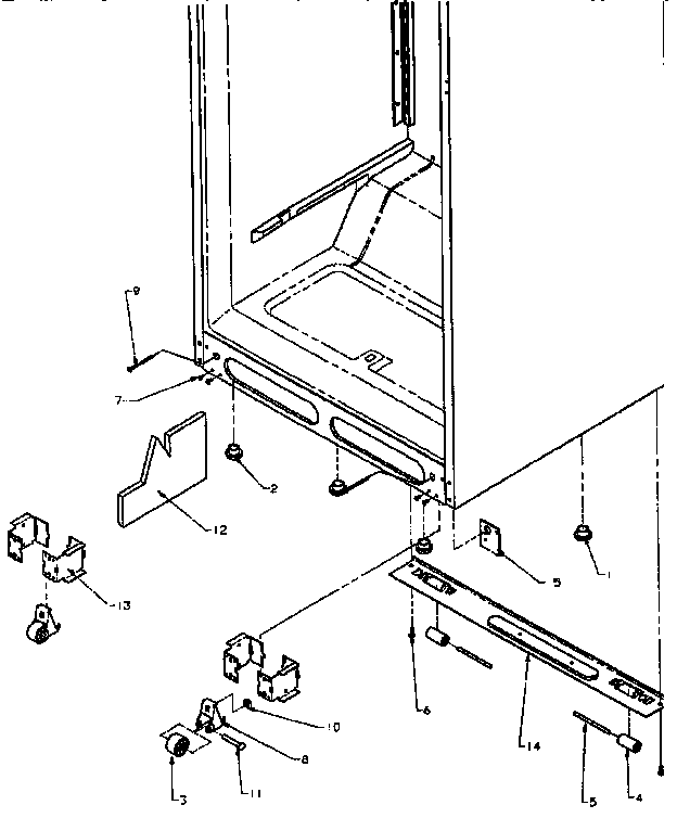 Amana TX22R-P1157704W cabinet rollers and accessories diagram