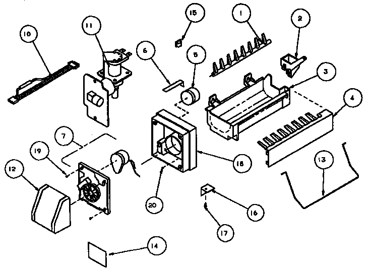 Amana TX22R-P1157704W 8cube compact ice maker diagram