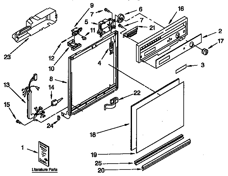 Kenmore 6651765593 frame and console parts diagram