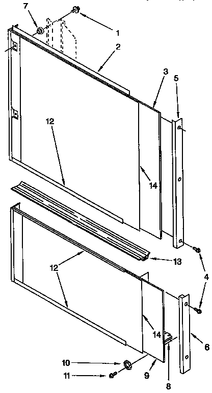 KitchenAid KUDA23SYWH1 door and panel parts diagram