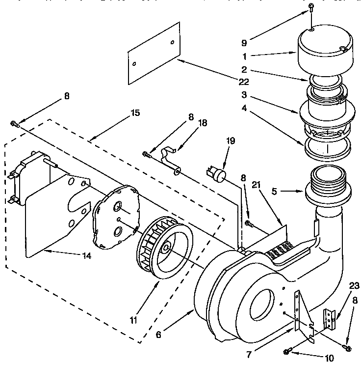 KitchenAid KUDA23SYWH1 blower parts diagram
