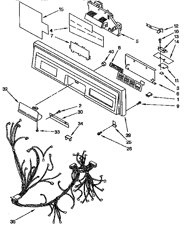 KitchenAid KUDA23SYWH1 control panel parts diagram