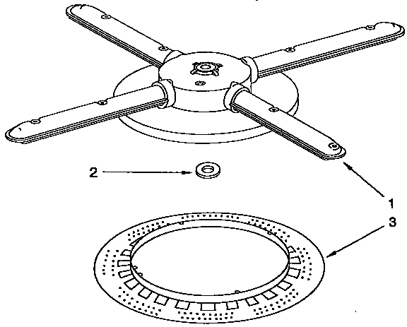 KitchenAid KUDA23SYWH1 lower washarm and strainer parts diagram