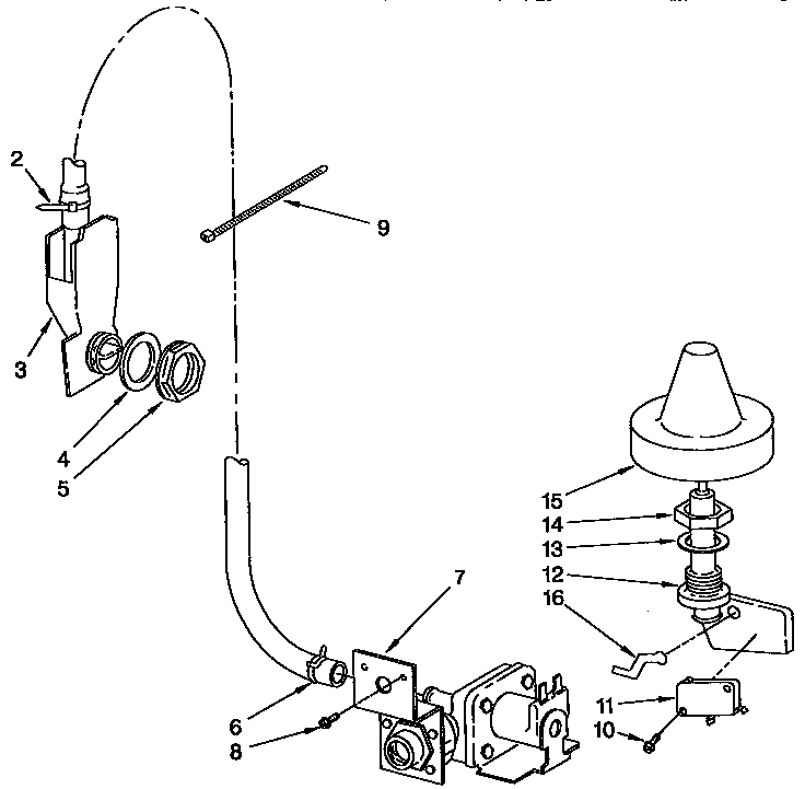 KitchenAid KUDA23SYWH1 fill and overfill parts diagram