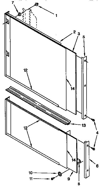 KitchenAid KUDA230YAL2 door and panel parts diagram