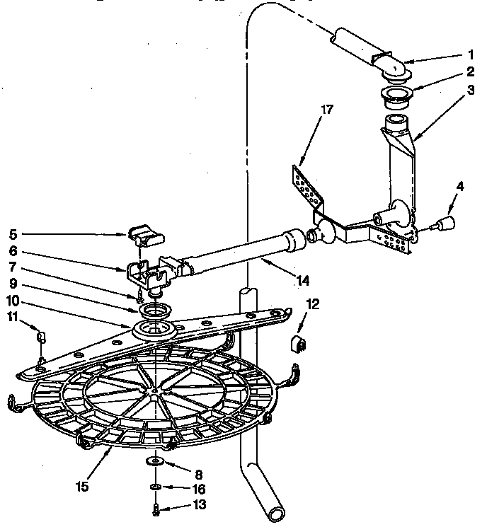 KitchenAid KUDA230YAL2 upper wash and rinse parts diagram