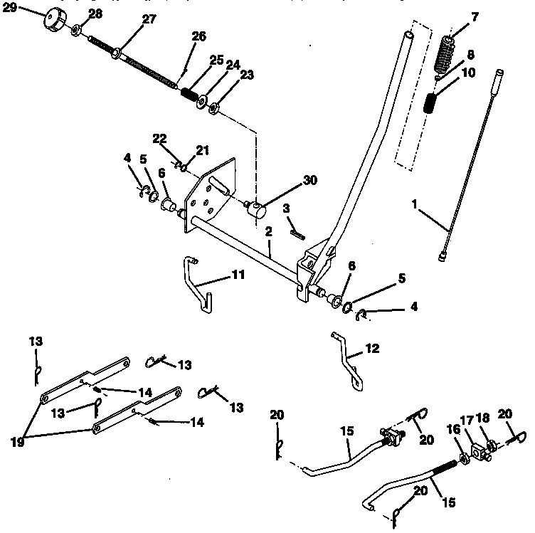 Craftsman 917257640 mower lift diagram