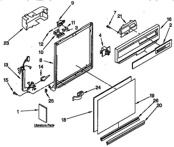 Kenmore 6651691192 frame and console parts diagram