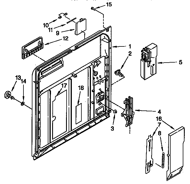 Kenmore 6651691192 inner door parts diagram