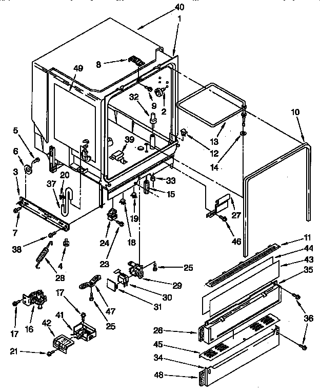 Kenmore 6651691192 tub assembly parts diagram