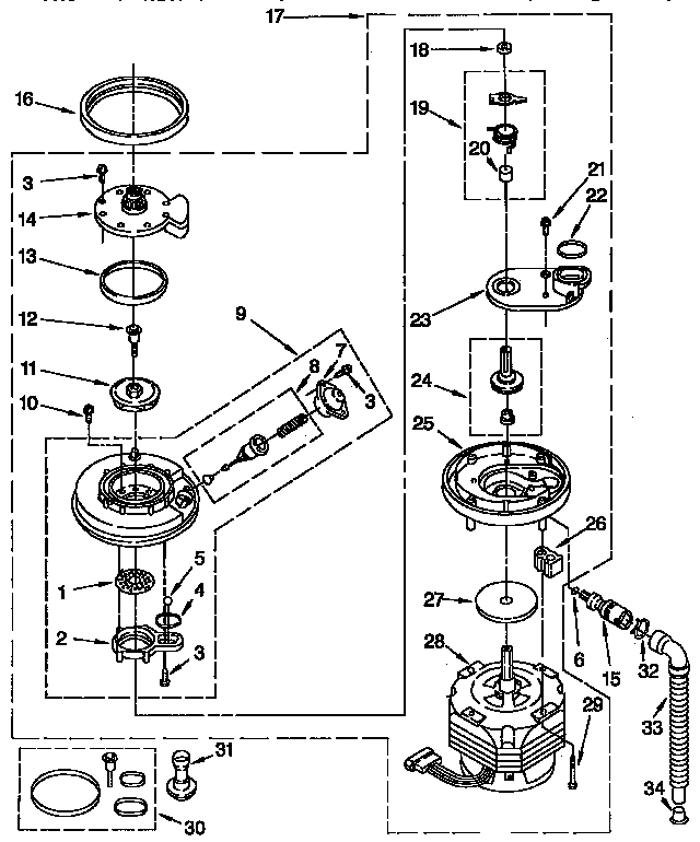 Kenmore 6651691192 pump and motor parts diagram
