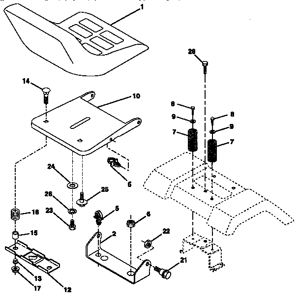 Craftsman 917257560 seat assembly diagram
