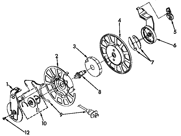 Kenmore 1163289490C power cord reel parts diagram