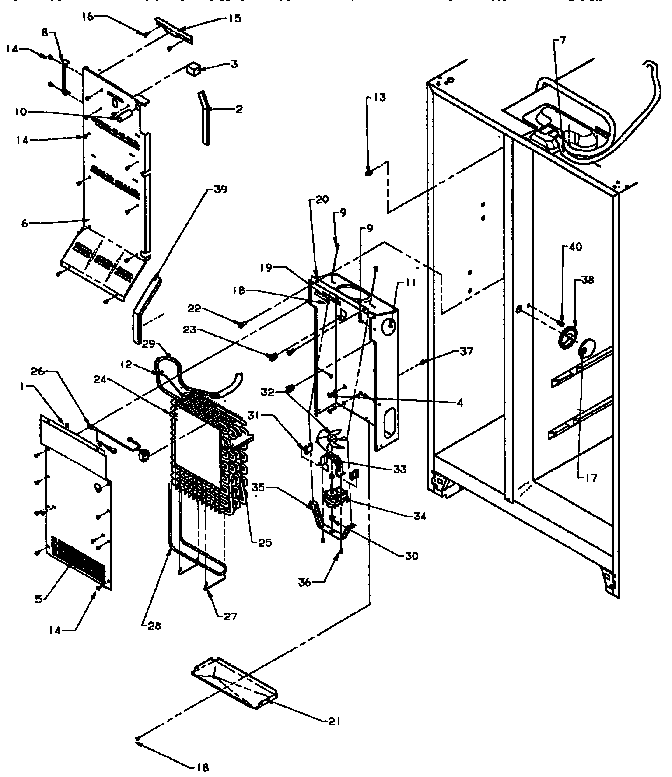 Amana SXD25NP2-P1162433W evaporator and air handling diagram