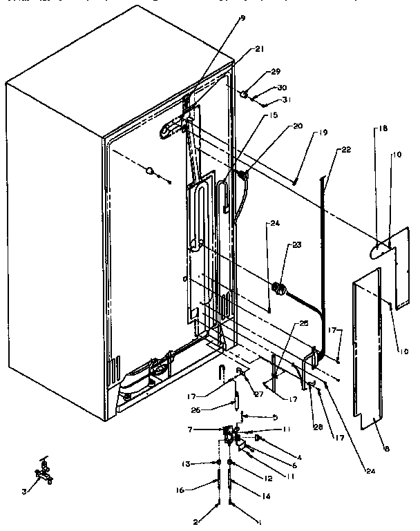 Amana SXD25NP2-P1162433W cabinet back diagram