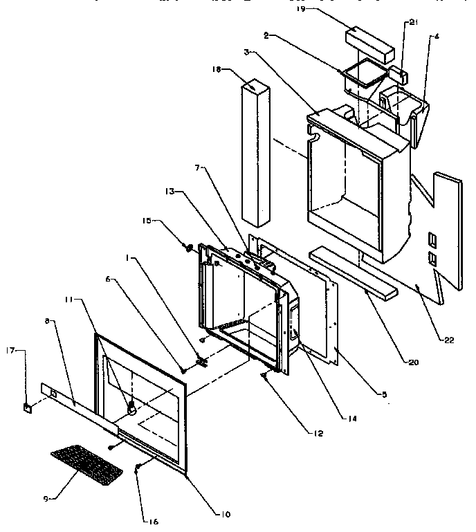 Amana SXD25NP2-P1162433W ice and water cavity diagram