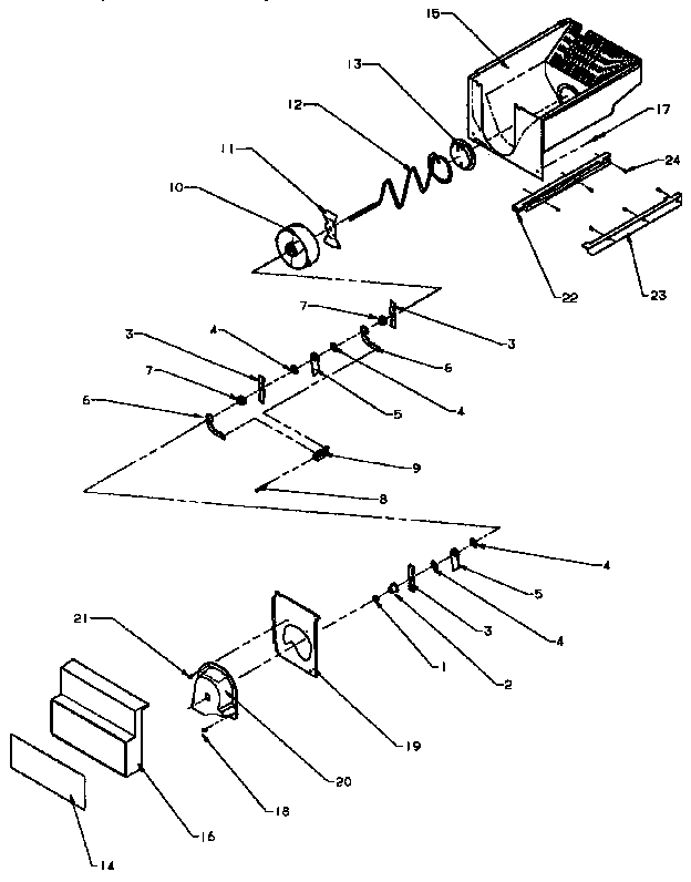 Amana SXD25NP2-P1162433W crushed ice backet diagram