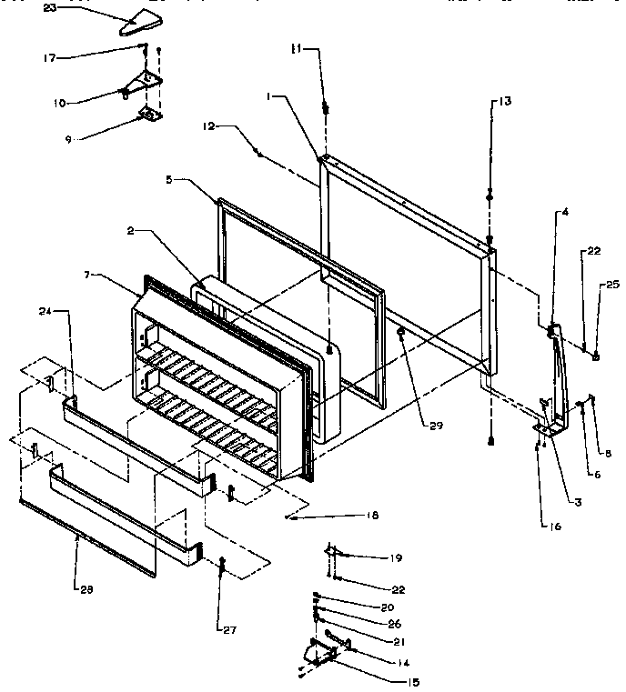 Amana TXI21R-P1168006W freezer door diagram