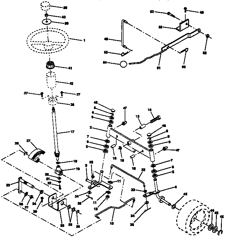 Craftsman 917255451 steering assembly diagram