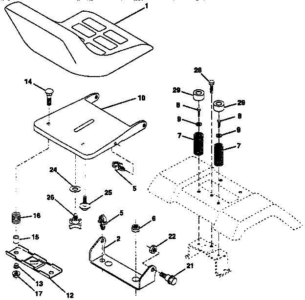 Craftsman 917255451 seat assembly diagram