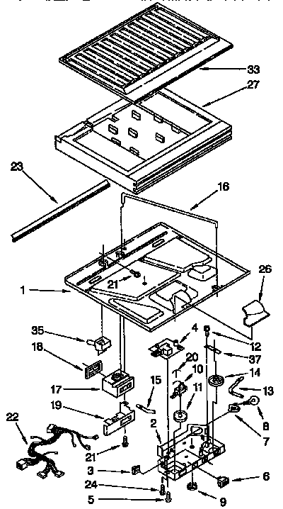 Whirlpool ET22DKXAW03 compartment separator parts diagram