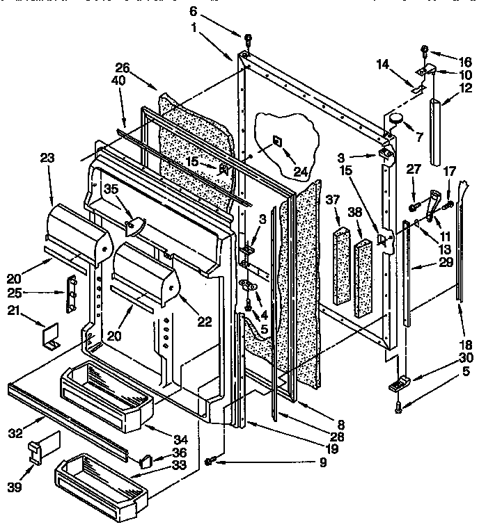 Whirlpool ET22DKXAW03 refrigerator door parts diagram